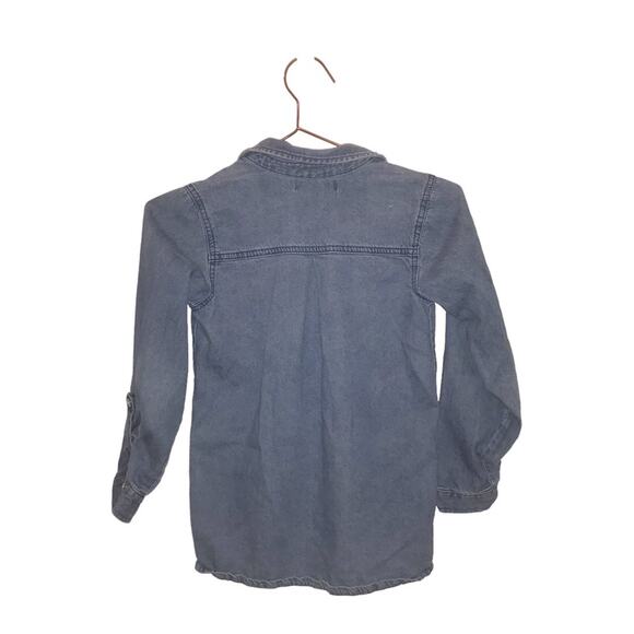Betsey Johnson Denim Button Down Logo Shirt - Girls Size 10 - Picture 2 of 6